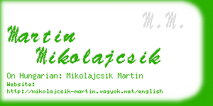 martin mikolajcsik business card